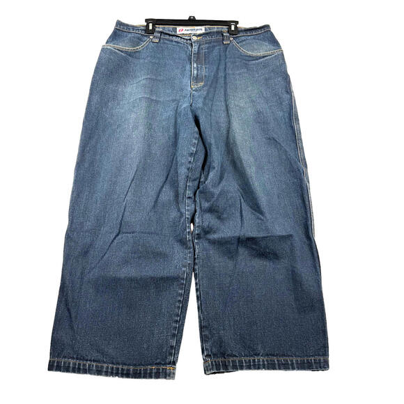 Y2K Anchor Blue Men's 40x30 Baggy Loose Fit Wide Leg Skater  Jeans 90s 00s - Picture 1 of 11